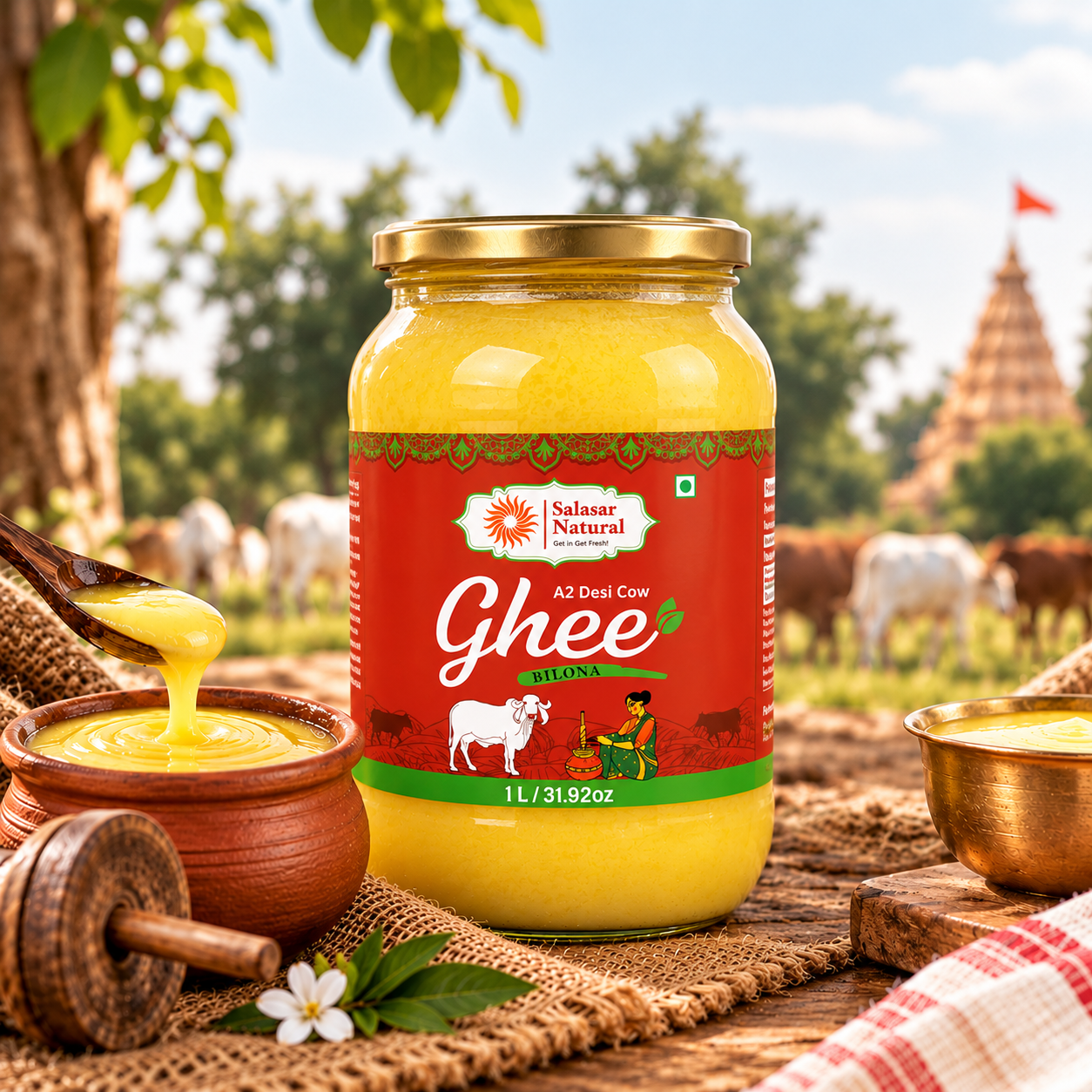 salasar natural 1l ghee countryside still life