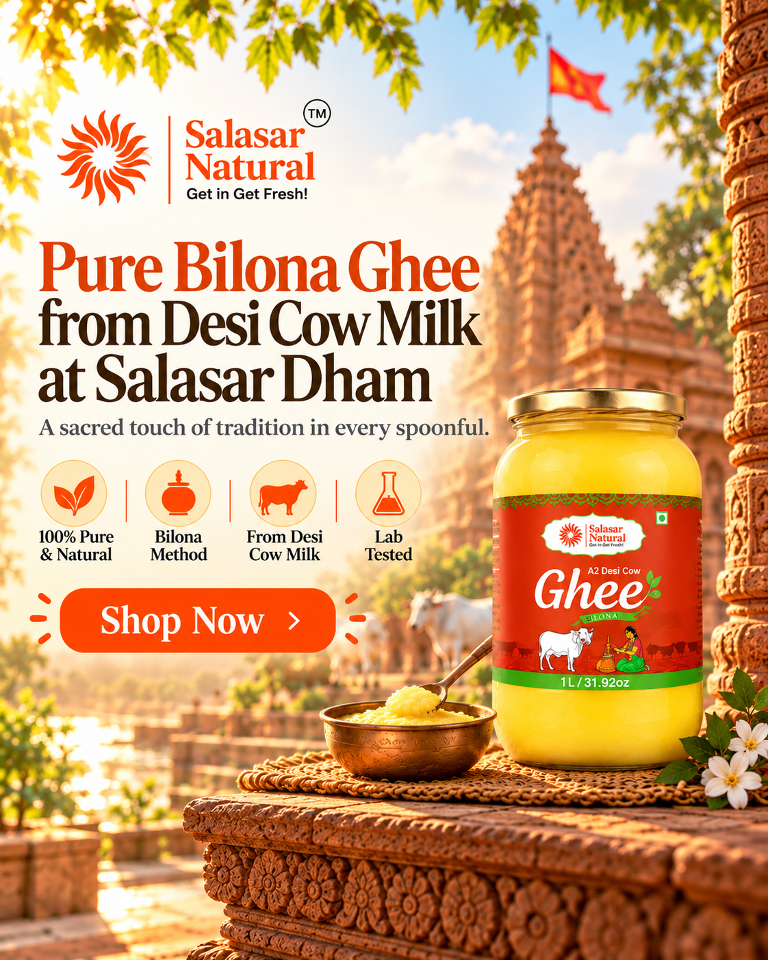 pure bilona ghee at salasar dham