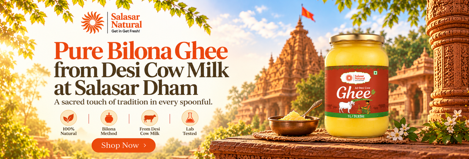 salasar natural ghee at salasar dham